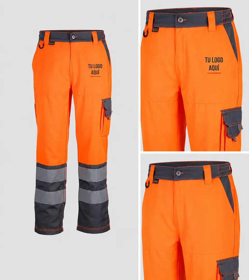 Pantalón Hi-Vis Clase 2 para hombre con bordado corporativo 2