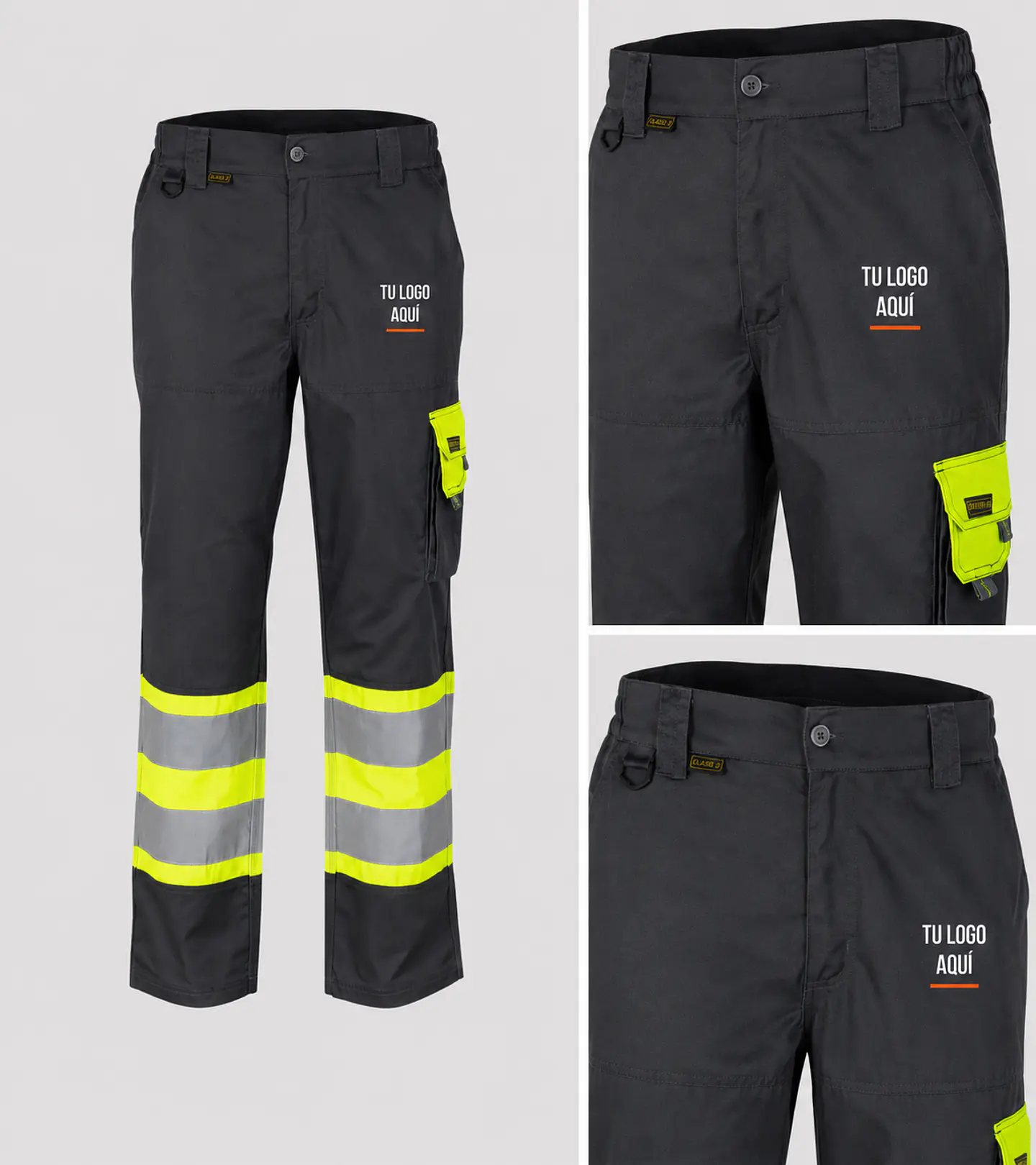 Pantalón Hi-Vis Clase 1 para hombre con bordado corporativo 1