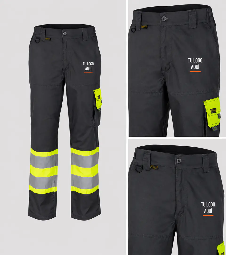 Pantalón Hi-Vis Clase 1 para hombre con bordado corporativo 1