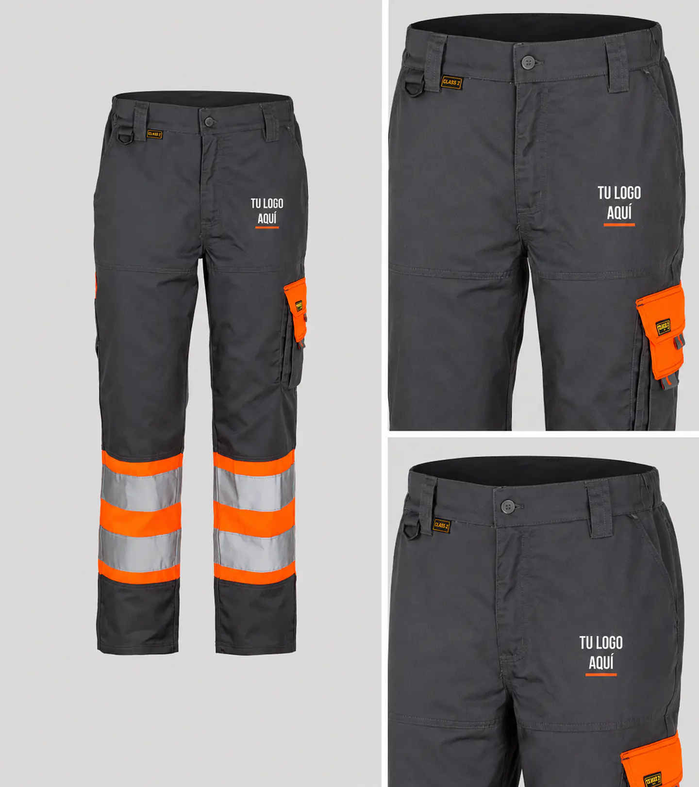 Pantalón Hi-Vis Clase 1 para hombre con bordado corporativo 2