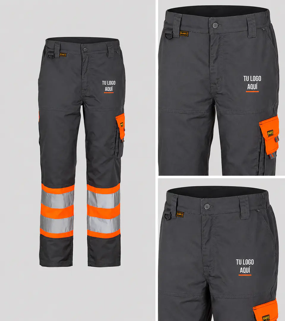 Pantalón Hi-Vis Clase 1 para hombre con bordado corporativo 2