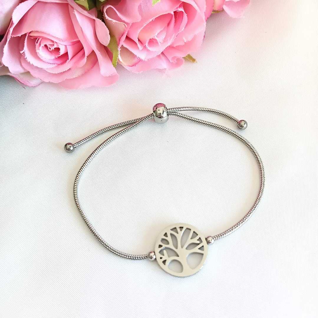 Pulseira ajustável aço - árvore da vida 3