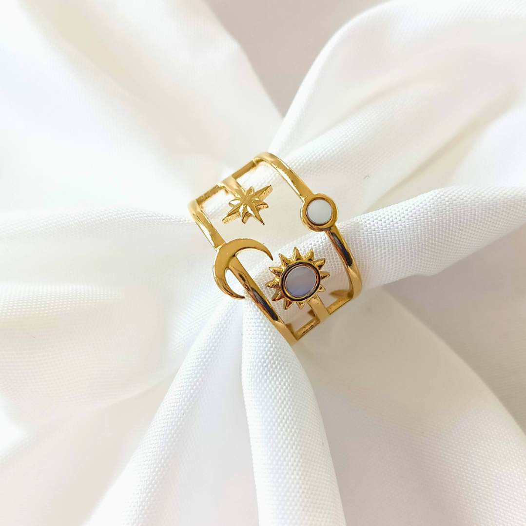 Moon - Anel ajustável em aço 2