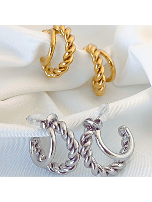 Brincos duplo ( efeito argolas)