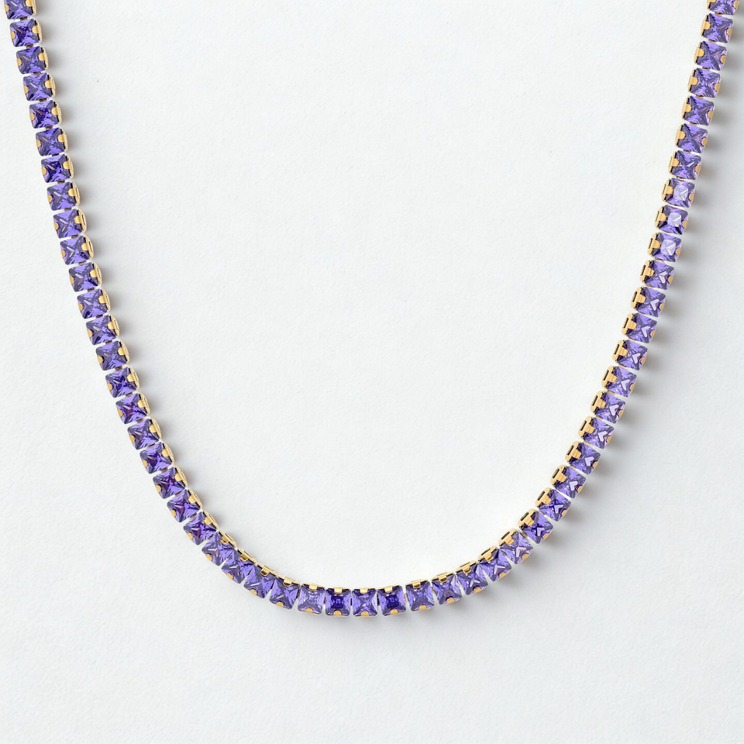 Colar em aço riviera quadrada 3