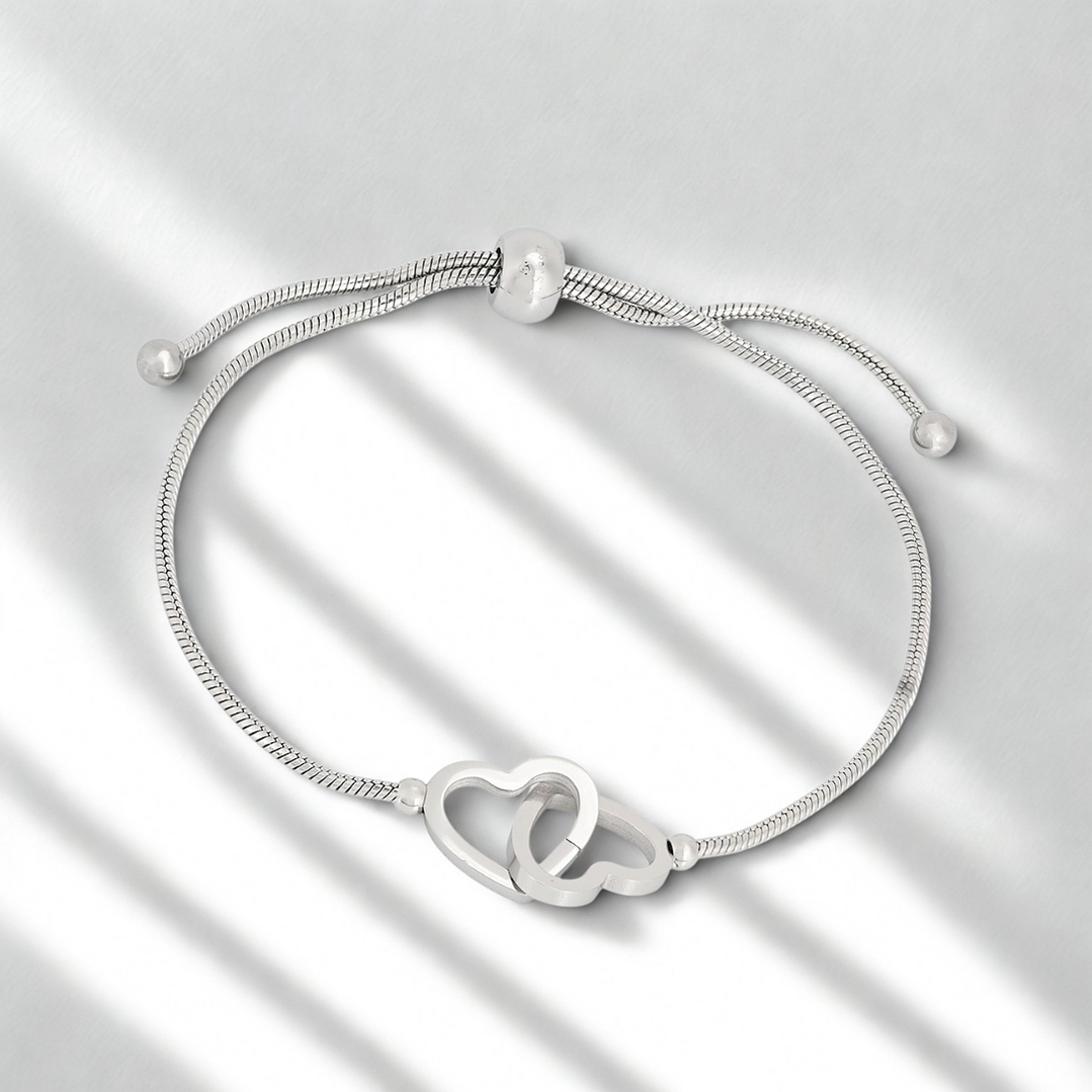 Pulseira ajustável coração entrelaçado 2