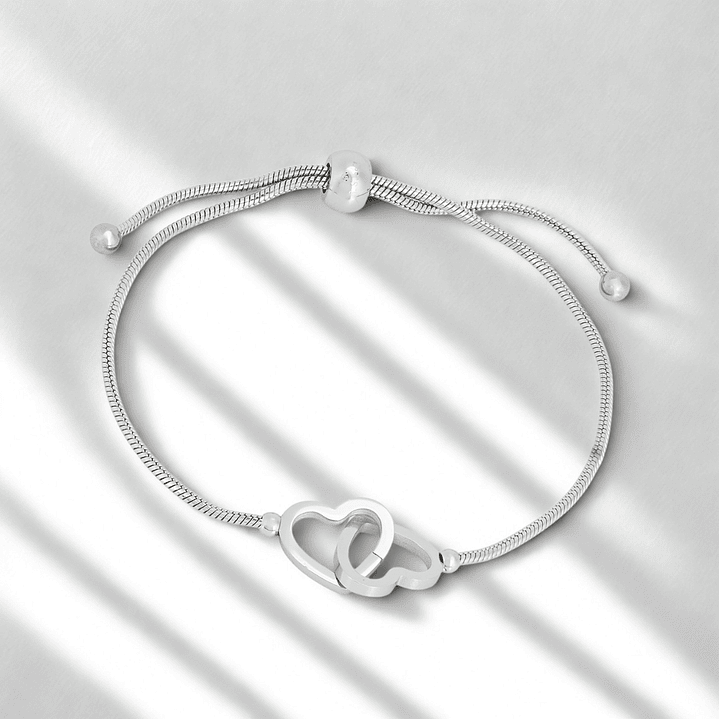 Pulseira ajustável coração entrelaçado 2