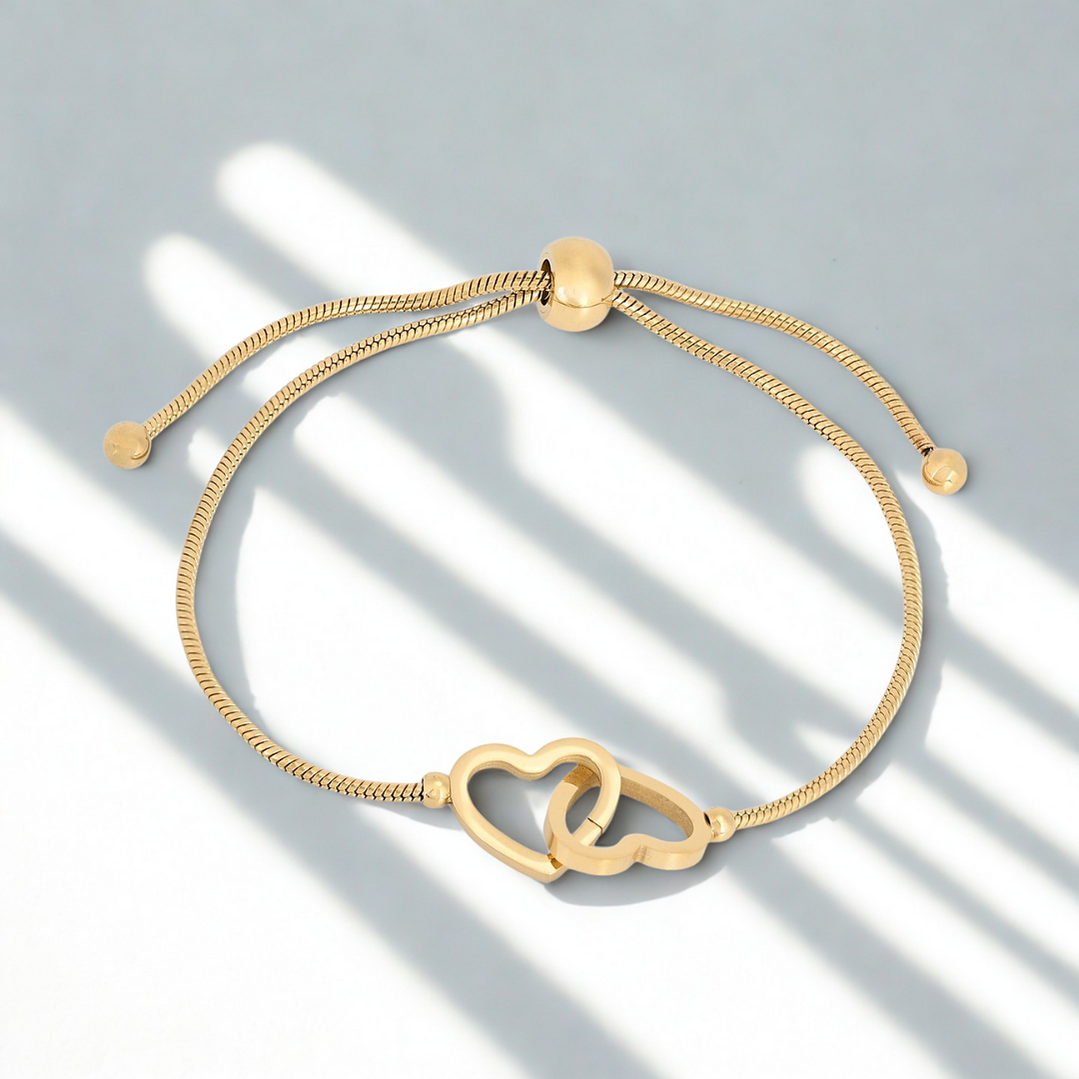 Pulseira ajustável coração entrelaçado 1