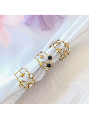 Moon - Anel ajustável em aço