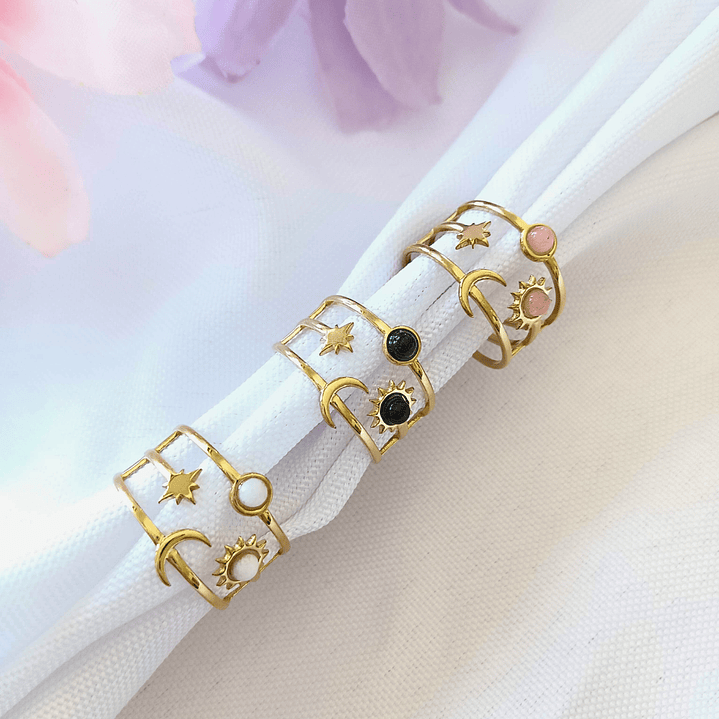 Moon - Anel ajustável em aço 1