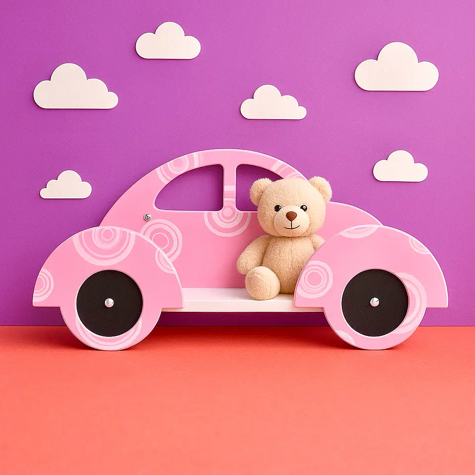 Repisa Infantil Auto Rosado 2