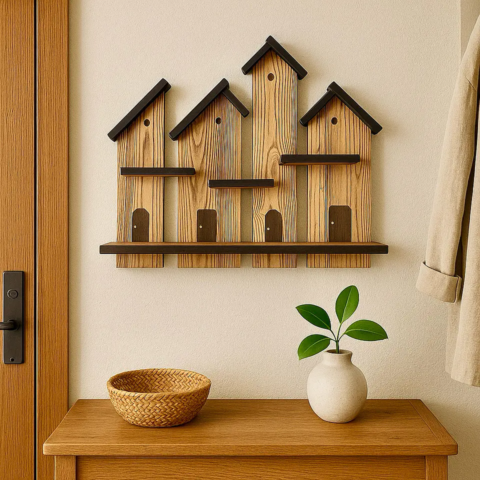 Repisa madera porta llaves - Casa Florencia 3
