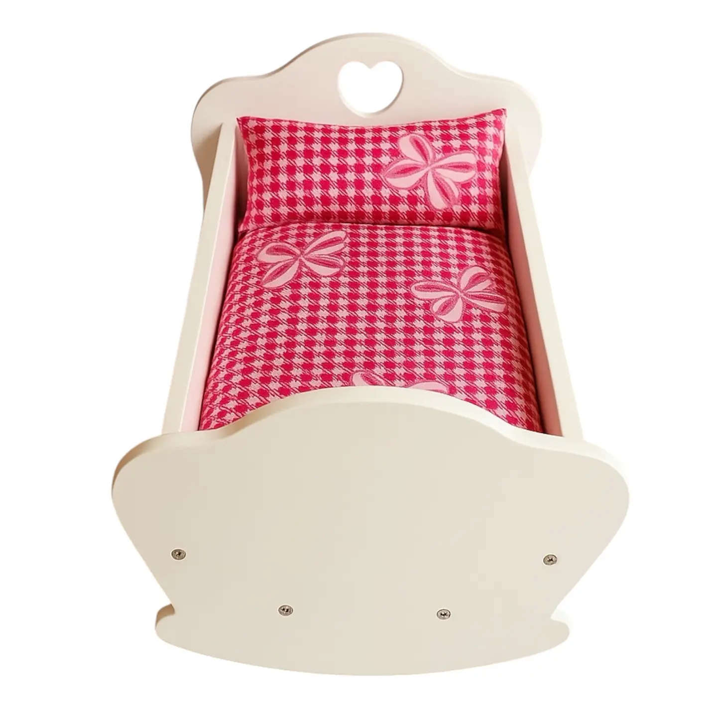 Cuna para muñecas de madera - Diseño corazón 1