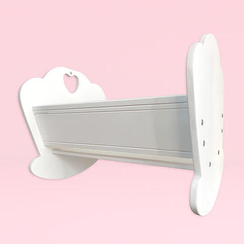 Cuna para muñecas de madera - Diseño corazón