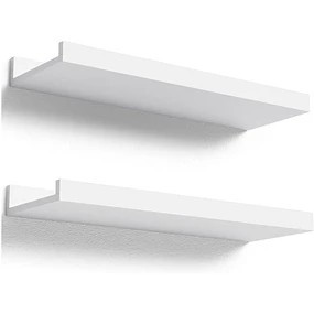 Repisa Flotante en L Blanca – Hecha a Mano en Madera (60 cm)