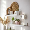 Repisa Flotante en L Blanca – Hecha a Mano en Madera (60 cm)