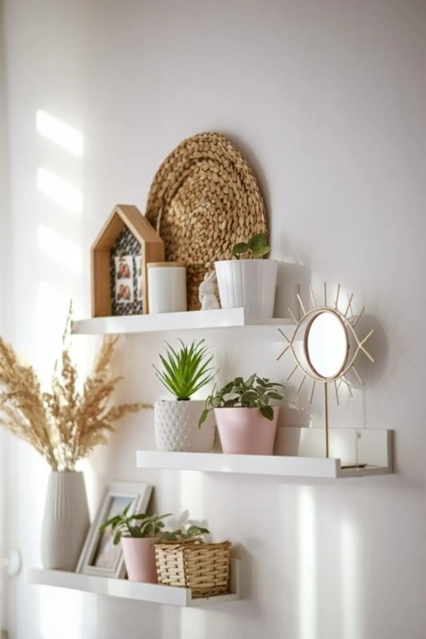 Repisa Flotante en L Blanca – Hecha a Mano en Madera (60 cm) 2