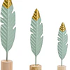 Set 3 Plumas Decorativas Metal y Oro — Toque Natural y Elegante para tu Espacio