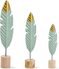 Set 3 Plumas Decorativas Metal y Oro — Toque Natural y Elegante para tu Espacio - Miniatura 2