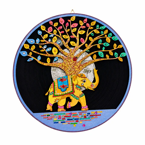 Cuadro Elefante y Árbol de la Vida