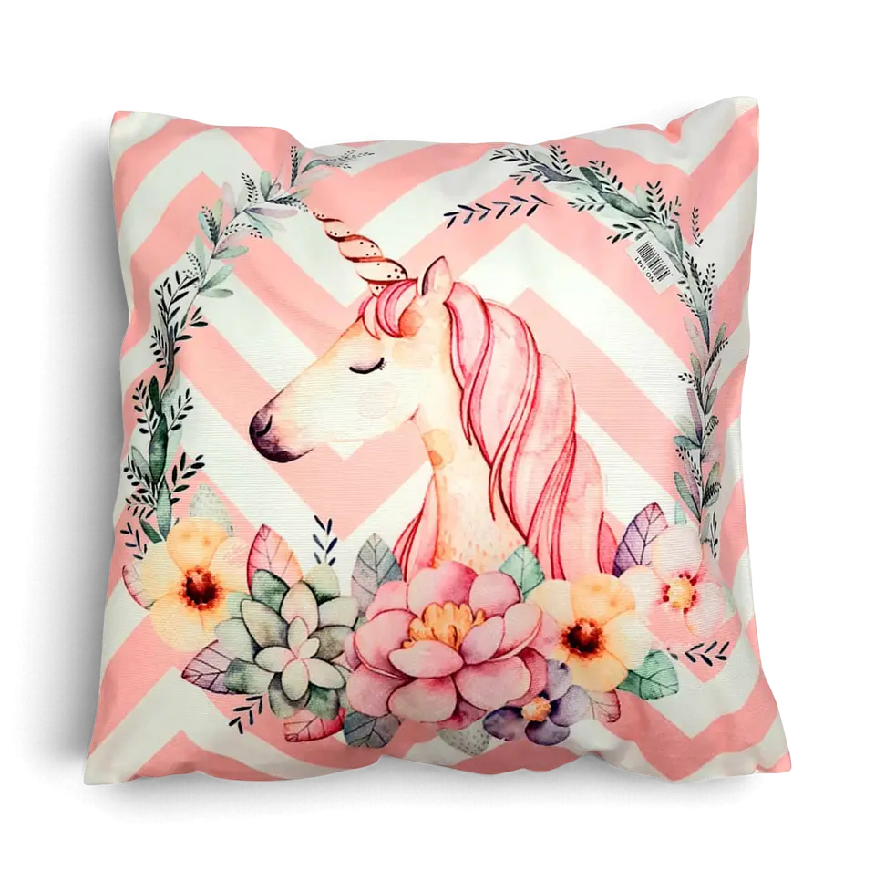 Funda de Cojín Unicornio Rosado 45x45 cm 1