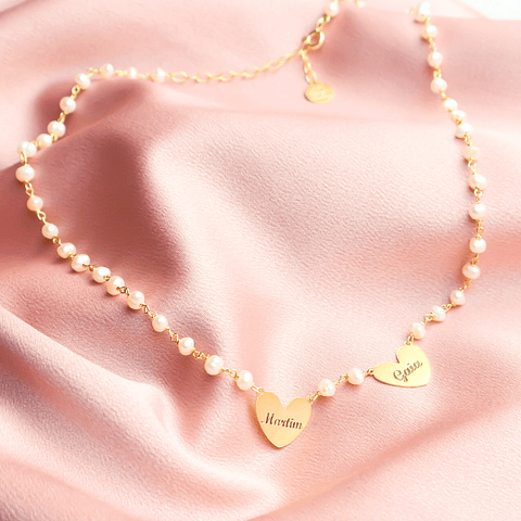 Colar pérolas | amor é o laço entre dois corações 