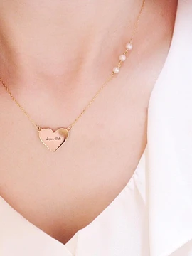 Colar coração gravado