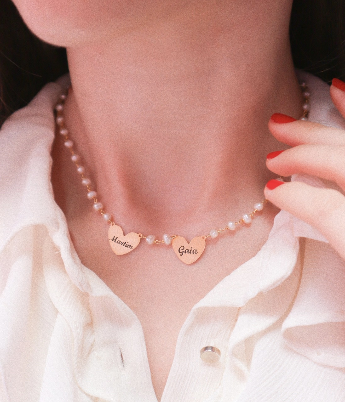 Colar pérolas | amor é o laço entre dois corações  2