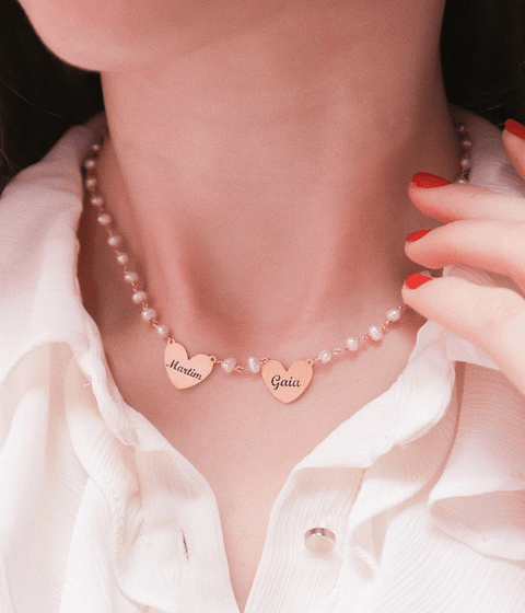 Colar pérolas | amor é o laço entre dois corações 