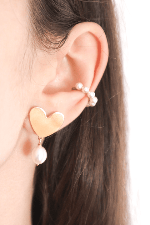 Brincos coração mais pérola | Amor próprio 