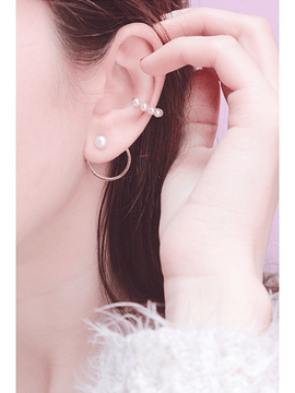 Brincos pérola + argola amovivel 