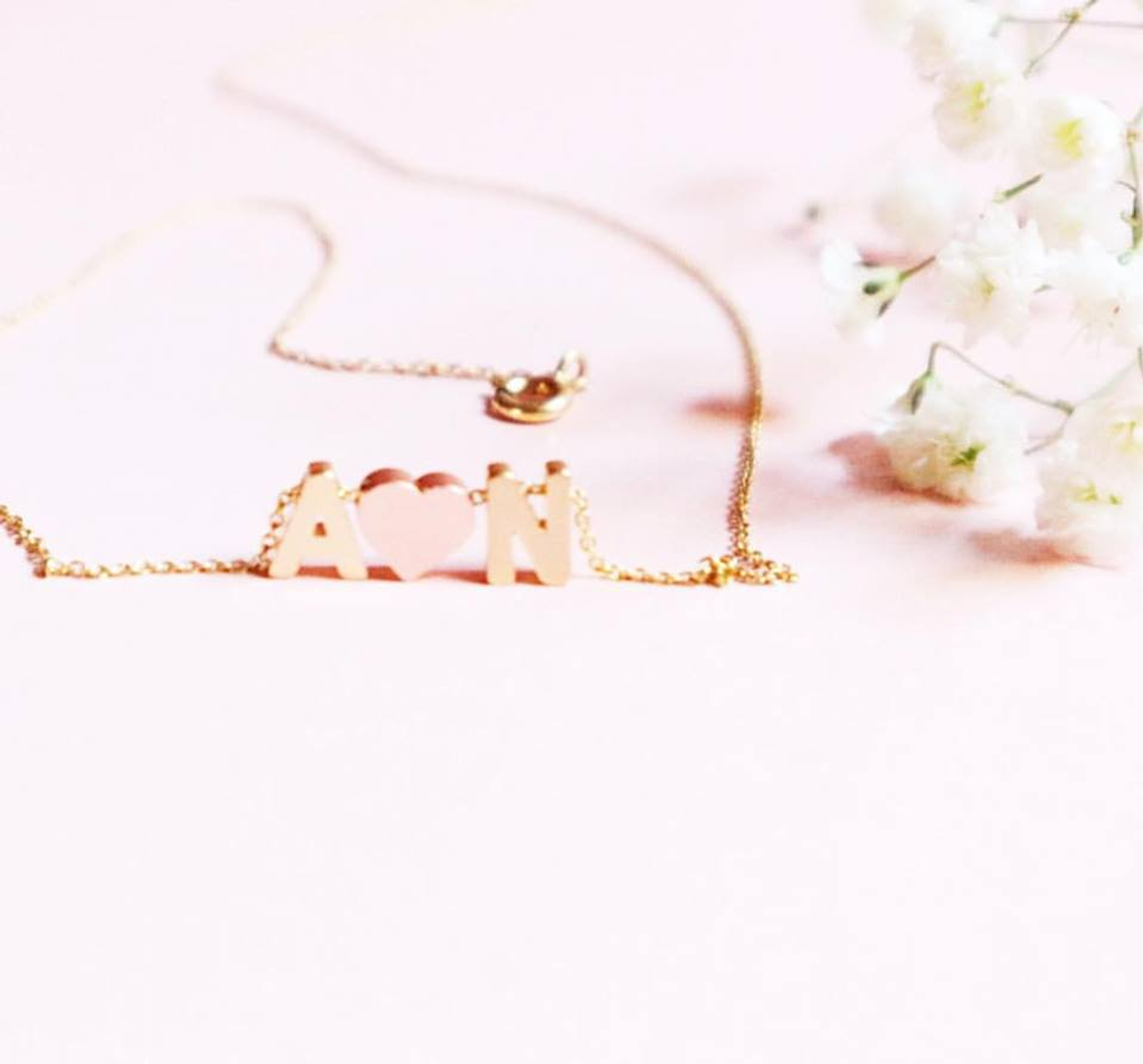 Colar letras + coração  2