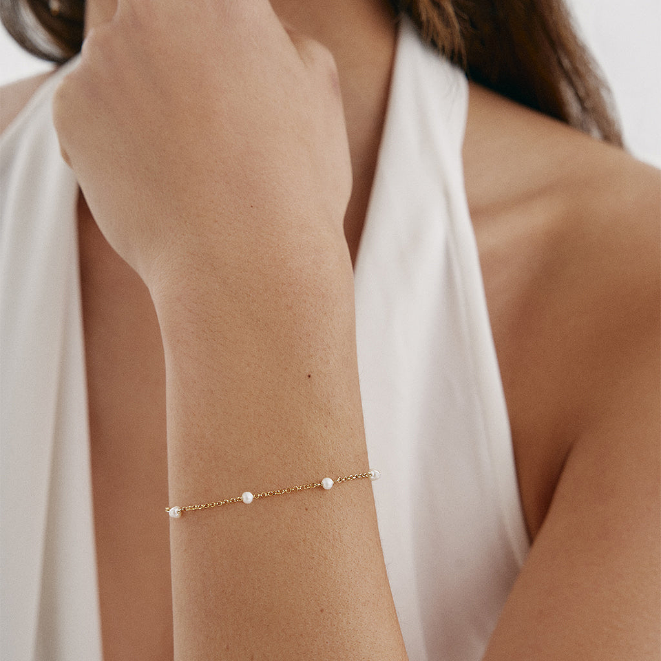 Pulseira simples com pérolas  1