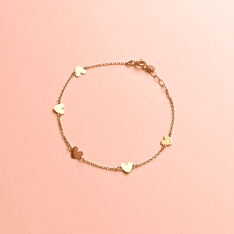 pulseira mini corações 