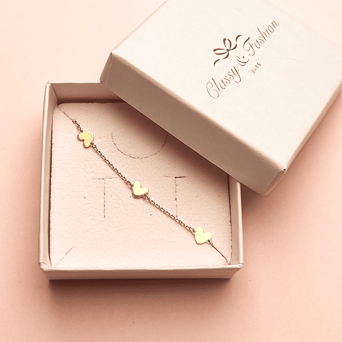 pulseira mini corações 