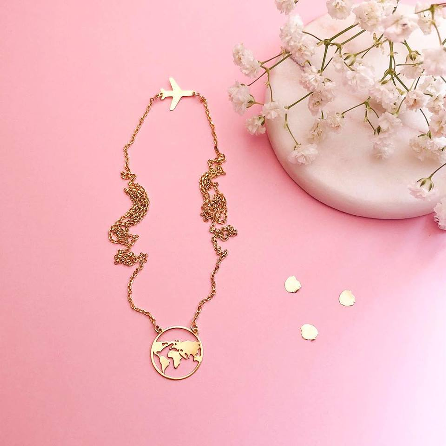 Escapulário mapa mundo + avião 1