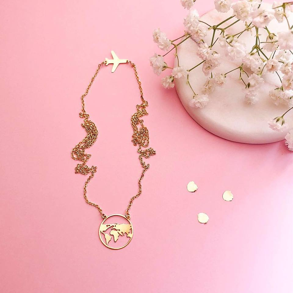 Escapulário mapa mundo + avião 1