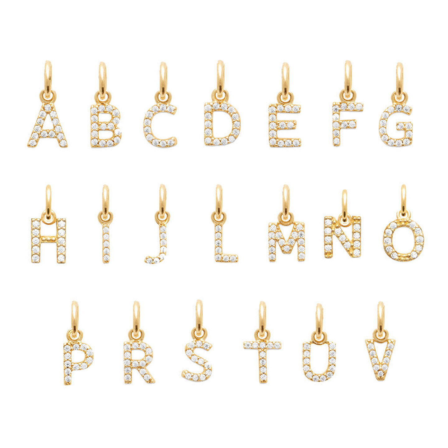 Colar letra com zirconias  2