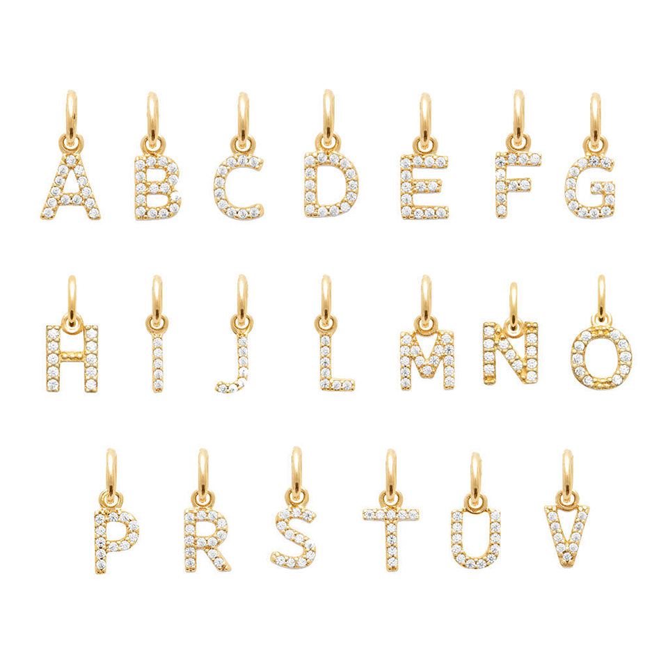 Colar letra com zirconias  2