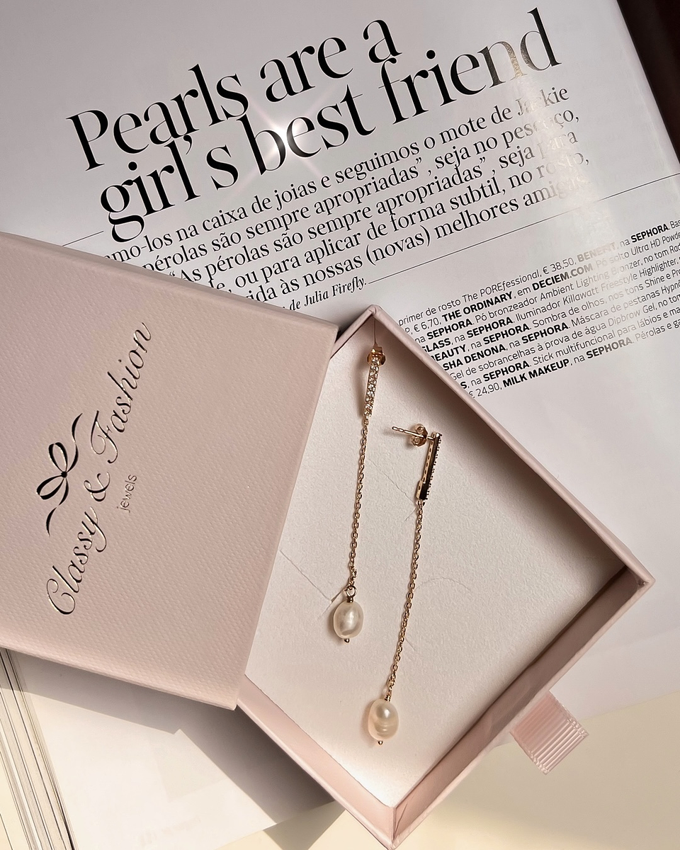 Brincos compridos pérolas  2