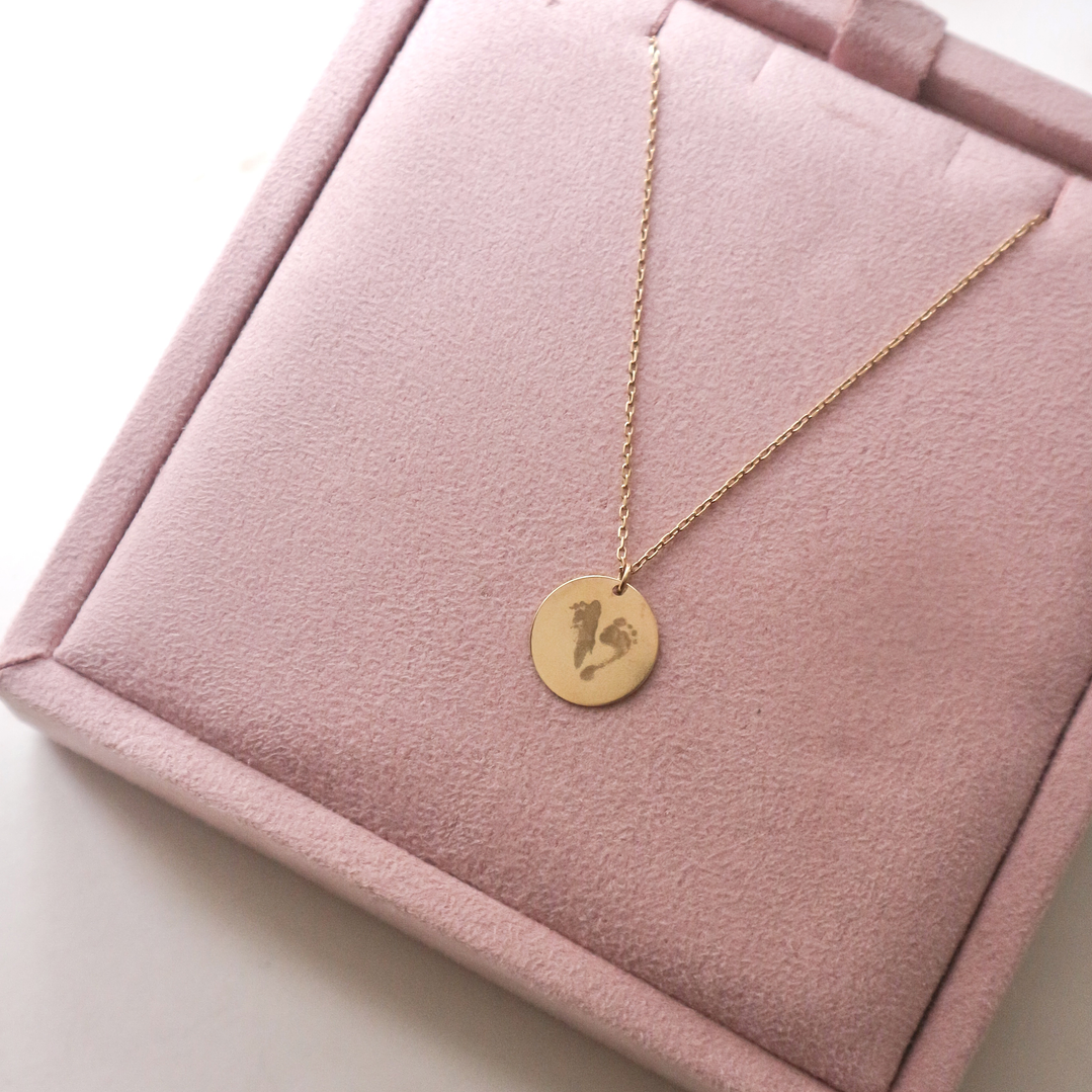 Colar medalha redonda com gravação 2