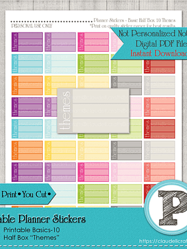 Planner Stickers Basic Themes Printable Stickers, Checklist Daily Life Stickers Instant Download/Digital File Only