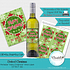 Dotted Christmas Wine Label Christmas Party Celebrations Wrapper Labels Party Favors/Digital File Only