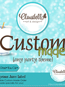 Custom Order Design Request Juice Label Caprisun Favor Bag Treat Bag Party Favors/Digital File Only