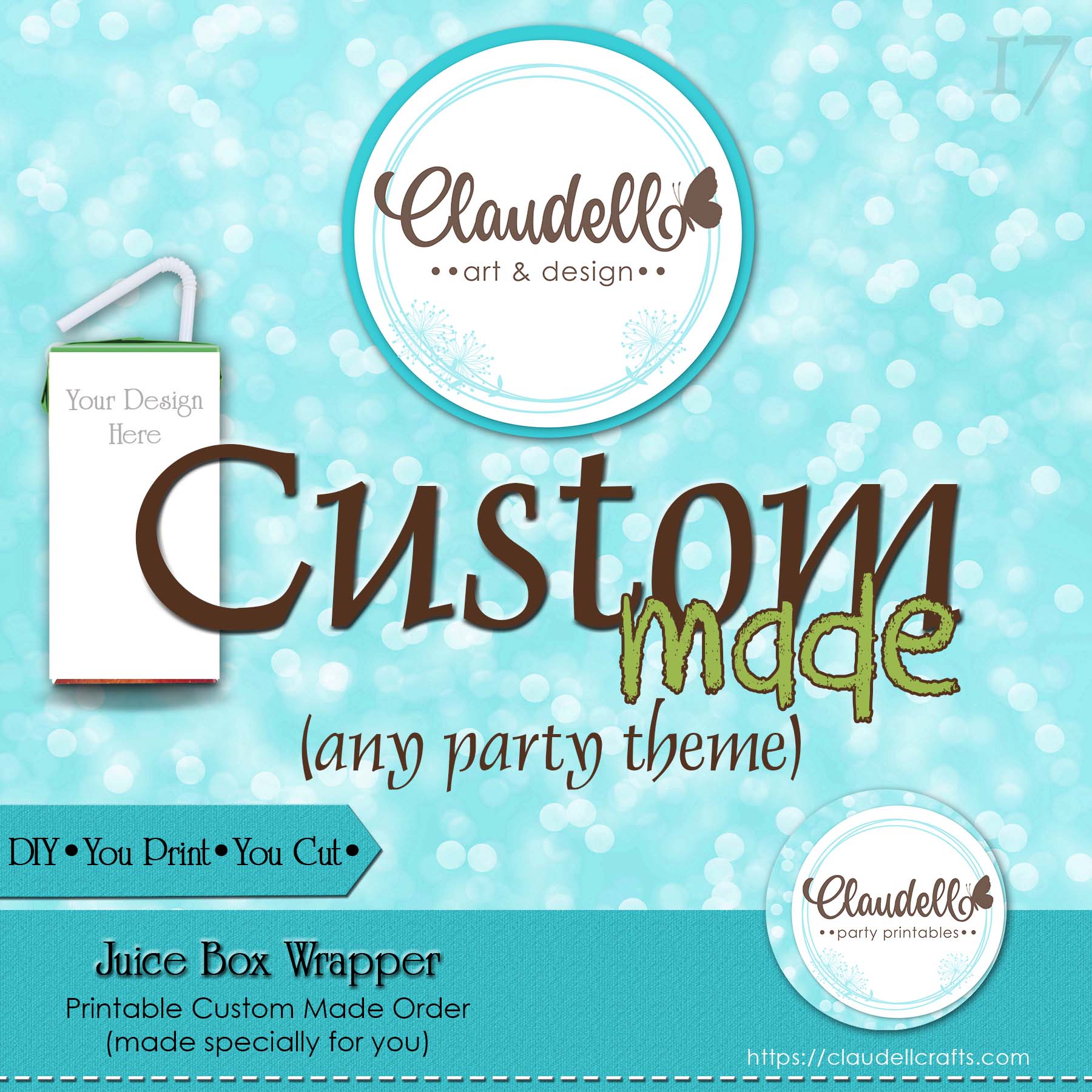 Custom Order Design Request Juice Box Wrapper Label Party Treats Party Favors/Digital File Only