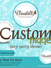 Custom Order Design Request Round Thank You Labels Party Tags Party Favors/Digital File Only