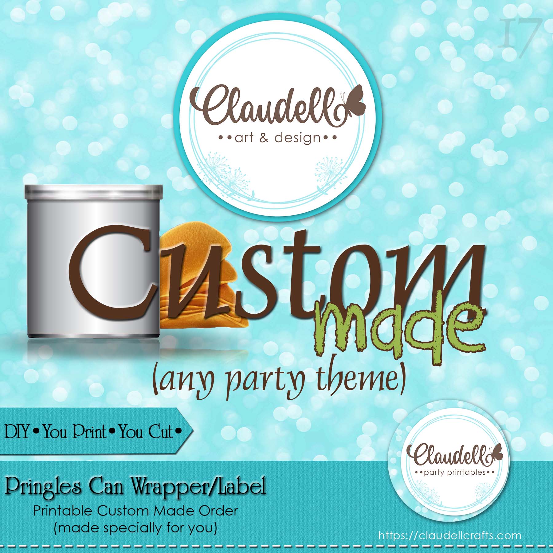 Custom Order Design Request Potato Chip Can Pringles Wrapper and Lid Topper Party Treats Party Favors/Digital File Only
