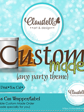 Custom Order Design Request Potato Chip Can Pringles Wrapper and Lid Topper Party Treats Party Favors/Digital File Only