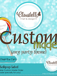 Custom Order Design Request Lollipop Labels Party Tags Party Favors/Digital File Only