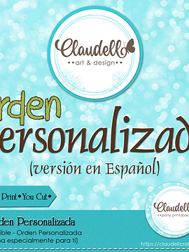 Orden Personaliza en Español Banner Cumpleaños Etiquetas y Envoltorios para Fiestas de Cumpleaños/Archivo Digital